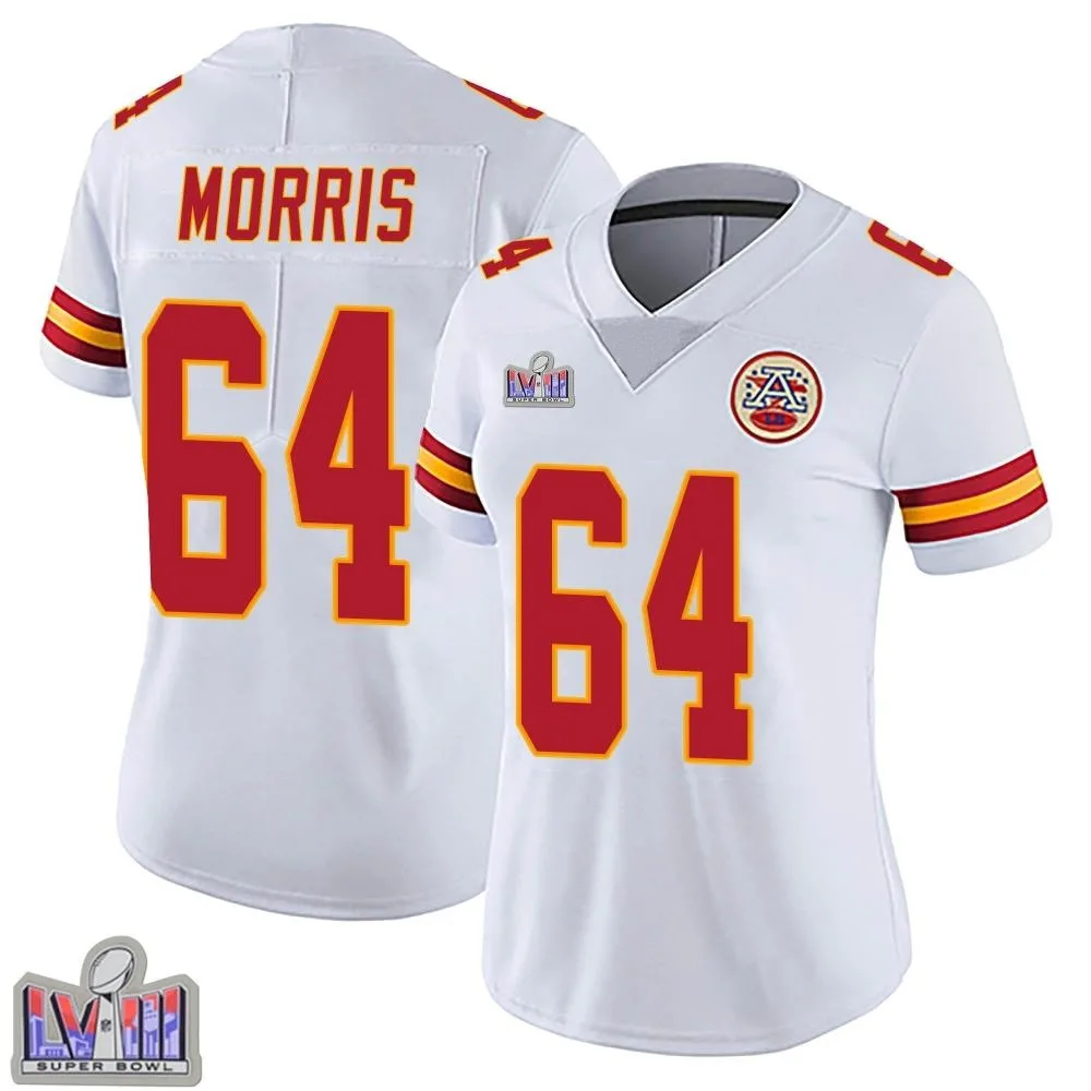 Women's Kansas City Chiefs Wanya Morris Nike Vapor Untouchable Super Bowl LVIII Patch Limited White Jersey Women's Kansas City Chiefs Wanya Morris Nike Vapor Untouchable Super Bowl LVIII Patch Limited White Jersey
