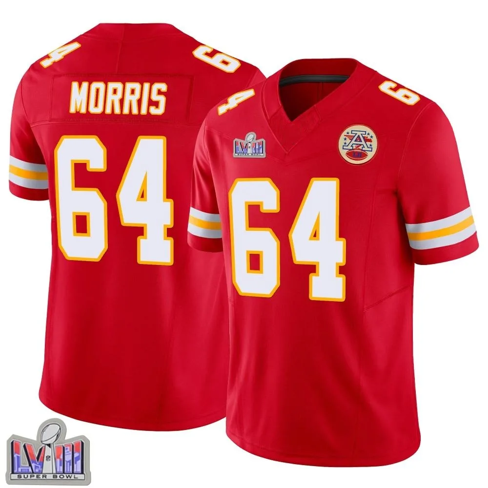 Youth Kansas City Chiefs Wanya Morris Nike Vapor F.U.S.E. Super Bowl LVIII Patch Limited Red Jersey Youth Kansas City Chiefs Wanya Morris Nike Vapor F.U.S.E. Super Bowl LVIII Patch Limited Red Jersey