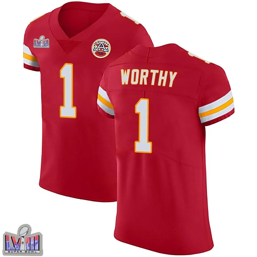 Men's Kansas City Chiefs Xavier Worthy Nike Team Color Vapor Untouchable Super Bowl LVIII Patch Elite Red Jersey Men's Kansas City Chiefs Xavier Worthy Nike Team Color Vapor Untouchable Super Bowl LVIII Patch Elite Red Jersey
