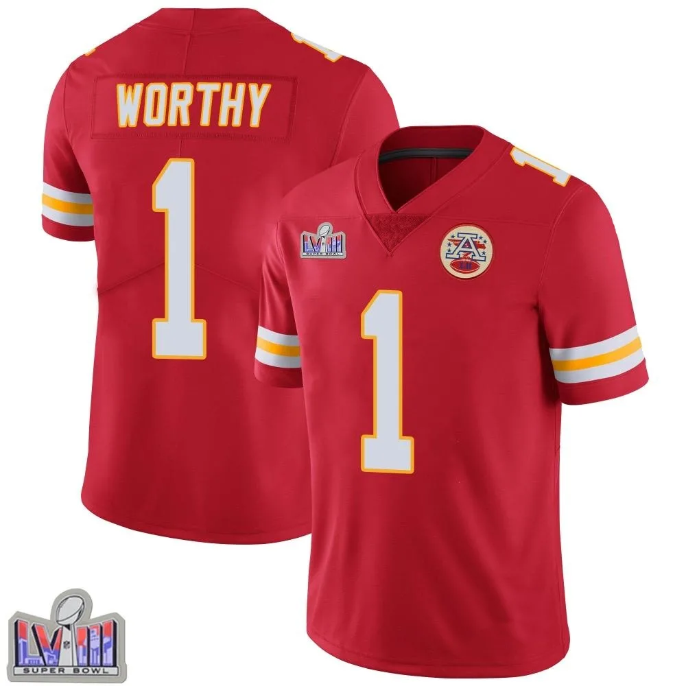 Men's Kansas City Chiefs Xavier Worthy Nike Team Color Vapor Untouchable Super Bowl LVIII Patch Limited Red Jersey