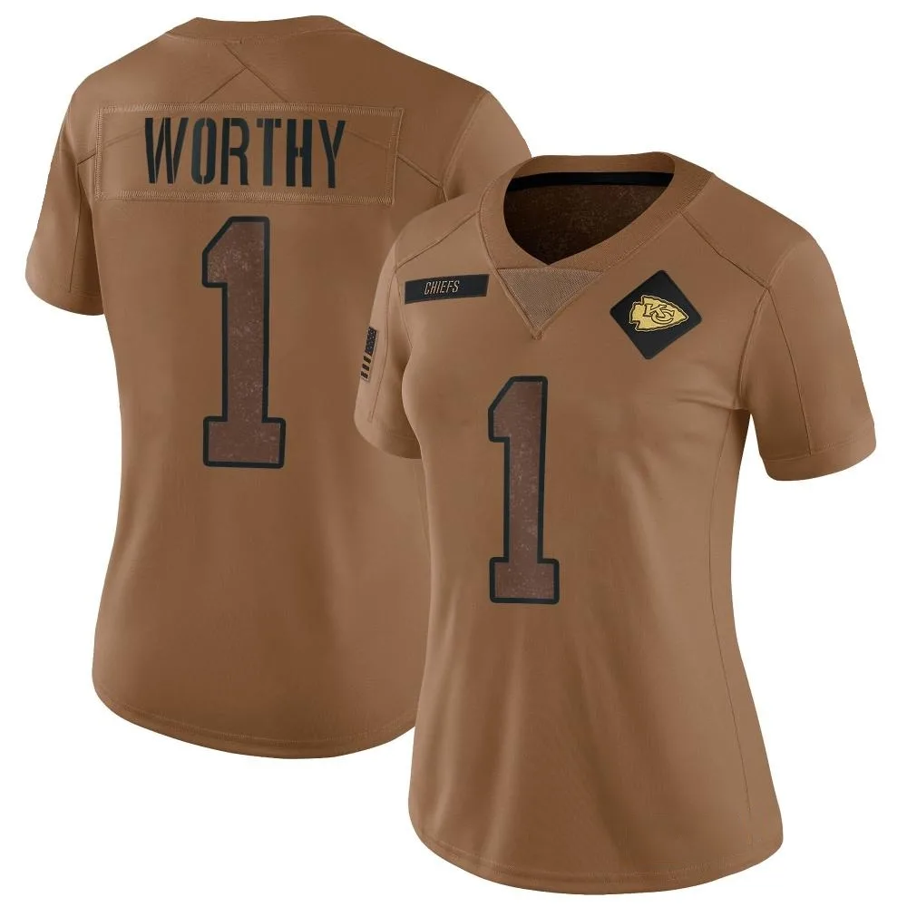 Women's Kansas City Chiefs Xavier Worthy Nike 2023 Salute To Service Limited Brown Jersey Women's Kansas City Chiefs Xavier Worthy Nike 2023 Salute To Service Limited Brown Jersey