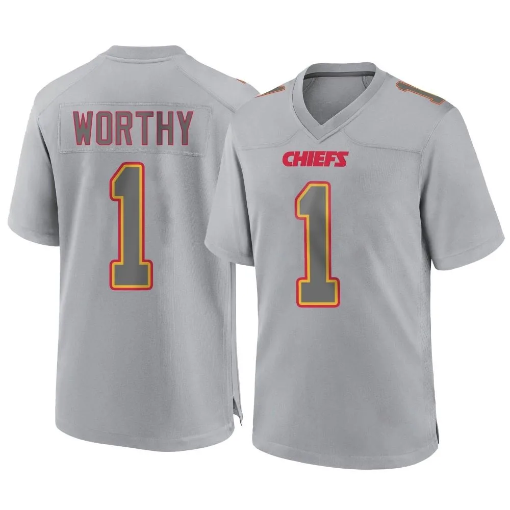 Youth Kansas City Chiefs Xavier Worthy Nike Atmosphere Fashion Game Gray Jersey Youth Kansas City Chiefs Xavier Worthy Nike Atmosphere Fashion Game Gray Jersey