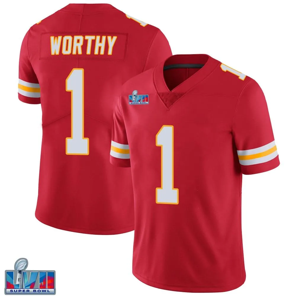 Youth Kansas City Chiefs Xavier Worthy Nike Team Color Vapor Untouchable Super Bowl LVII Patch Limited Red Jersey